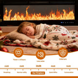50 Inch Electric Fireplace Insert & Wall Mounted, Smart WiFi/Alexa Control, 1500/750w Heater, 12 Flame Colors, Remote
