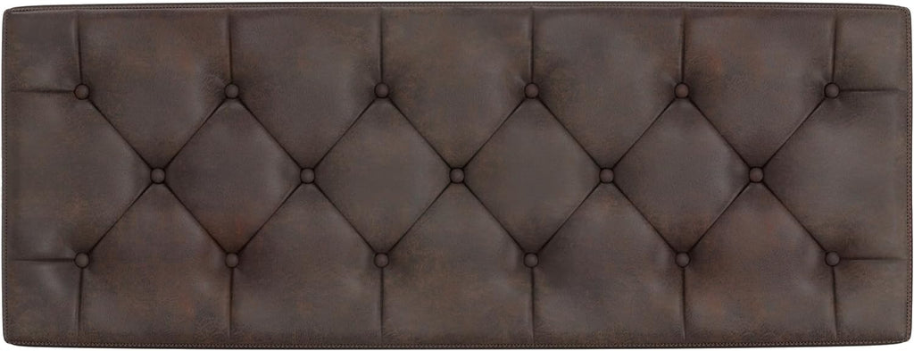 Kingsley 48" Wide Vegan Leather Storage Ottoman in Natural