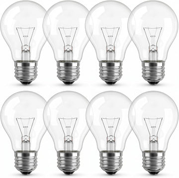 A15 Oven Light Bulb 8 Pack, Appliance Bulb 40W 120V E26, Warm White