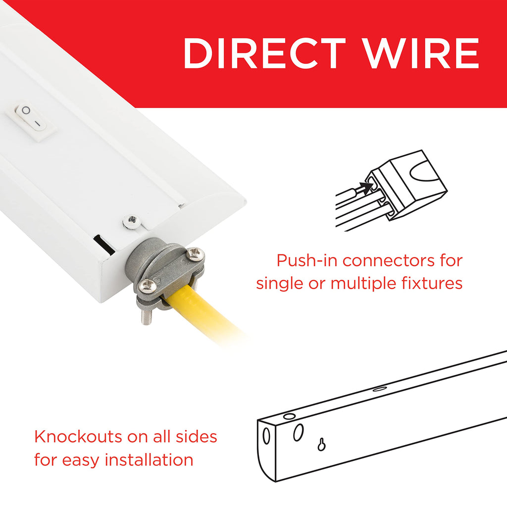 48 Inch Hardwired Under Cabinet Light, Dimmable 1585 Lumens