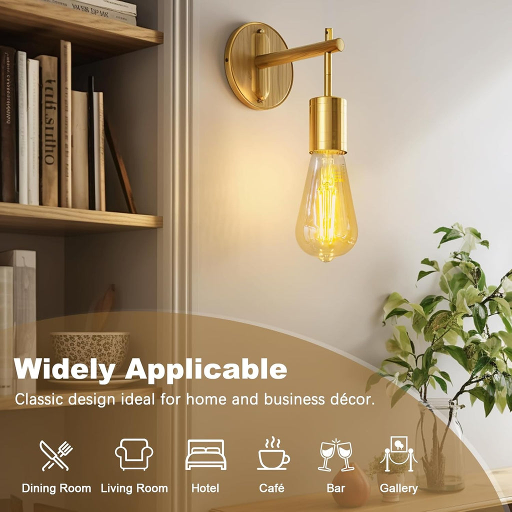 E26 Edison Bulbs 60W, 2200K Amber Warm, 6W LED Edison Bulb ST64, Amber Glass, Vintage LED Light for Home, 600LM, Non