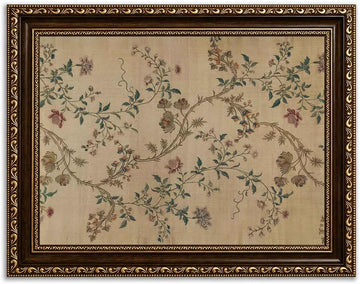 Vintage Gold Framed Vine Canvas Wall Art, Antique French Floral, 12x16in