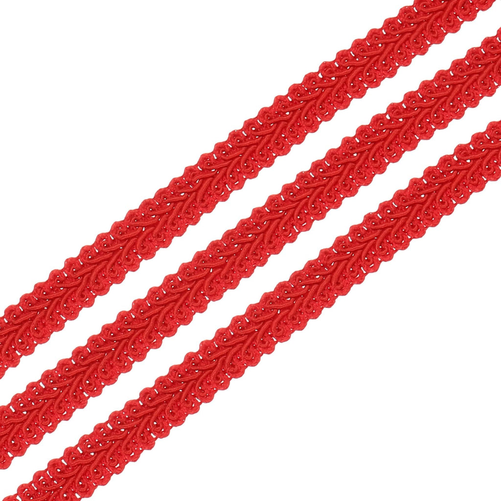 1/2" x 13 Yards Gimp Braid Trim Woven Fabric Ribbon Polyester Red