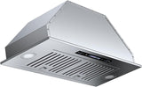30 Inch Stainless Steel Range Hood Insert 900 CFM Low Noise 4 Speed Gesture & Touch Control