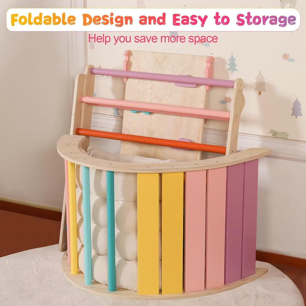 Triangle Set with Cushion Large, 5 in 1 Toddler Climbing Toys Indoor