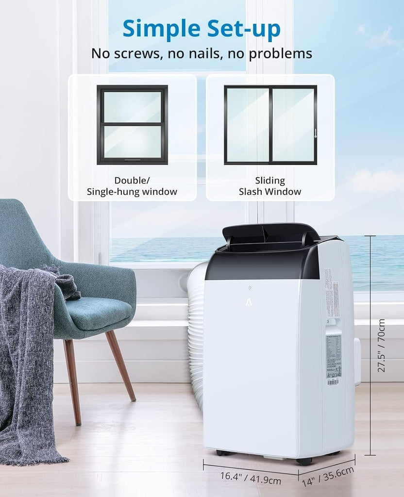 14000 BTU Portable Air Conditioners with Remote Control, 3-in-1 Free Standing Cooling AC Unit with Fan & Dehumidifier