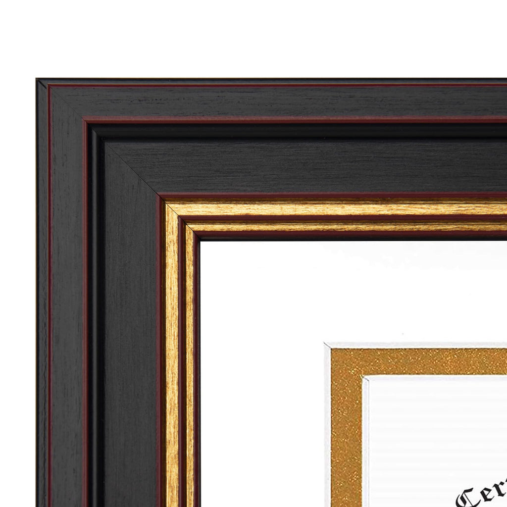 8x10 Frame White Over Gold Double Mat For 6x8 Diploma