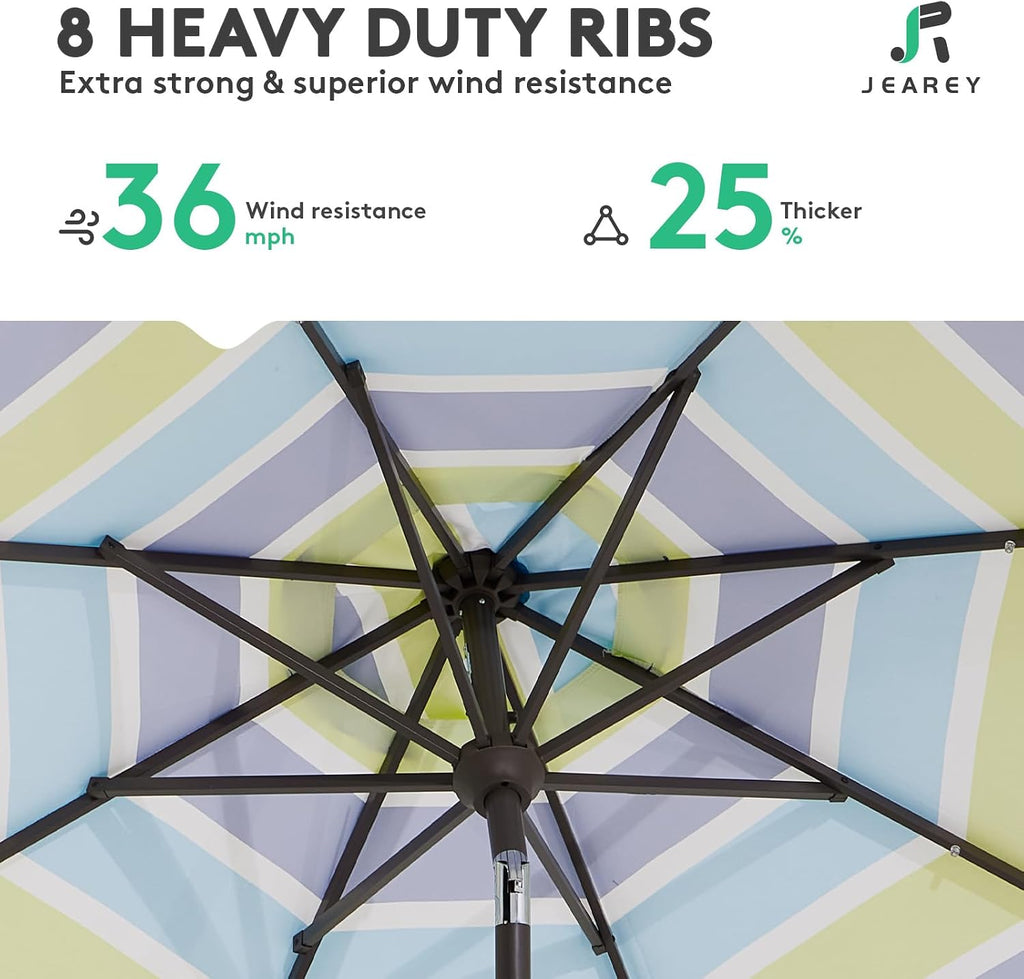 9FT Outdoor Patio Umbrella Outdoor Table Umbrella with Push Button Tilt and Crank - 9 ft