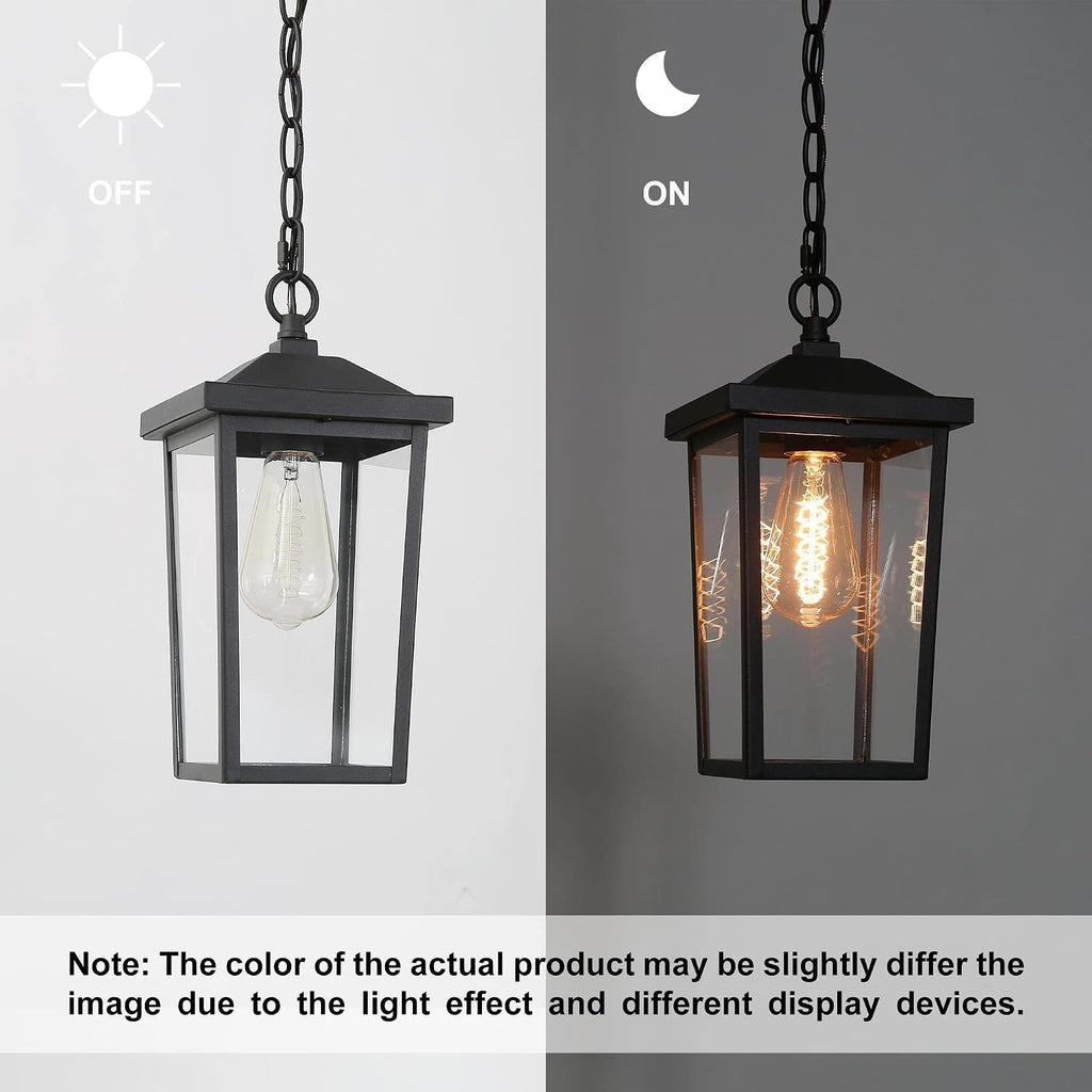 Outdoor Pendant Light Fixture, Farmhouse Exterior Anti-Rust Hanging Lights with Adjustable Chain