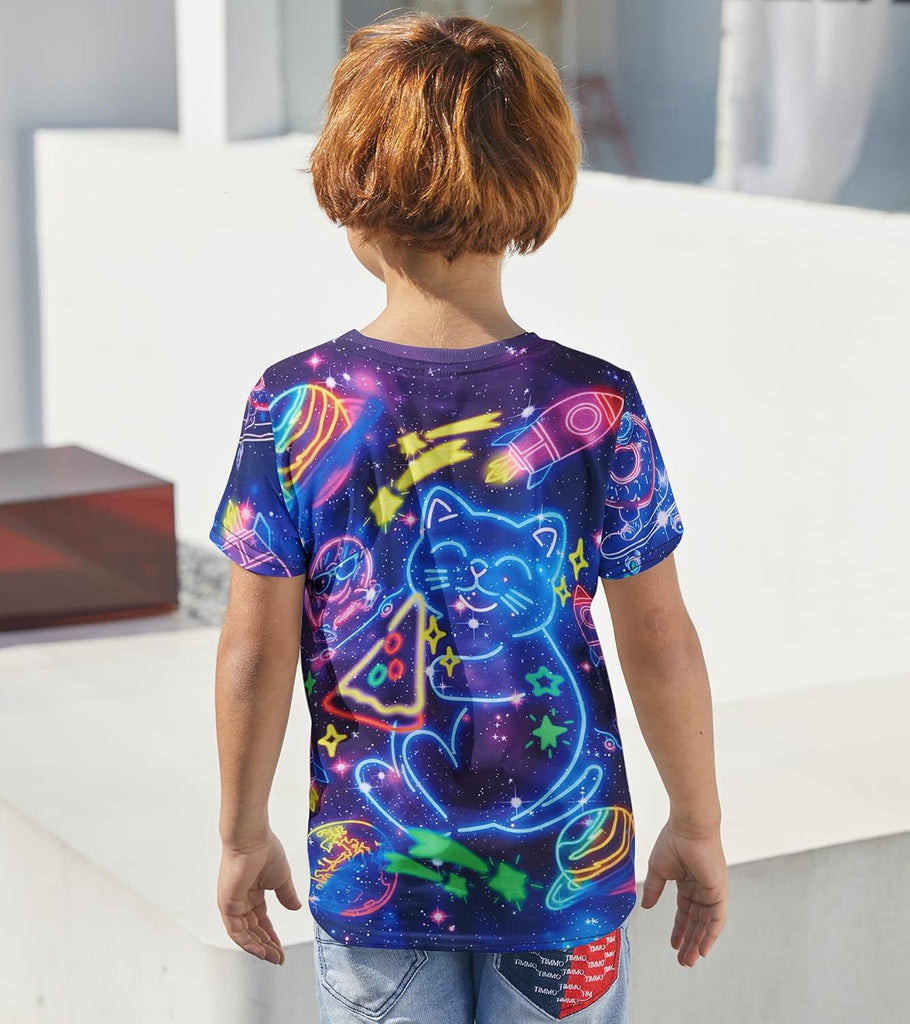 Kids Funny Graphic Polyester Colorful T Shirt for Boys Girls