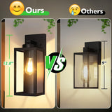 Outdoor Wall Light Fixtures, Exterior Waterproof Wall Lanterns, Porch Sconces Lighting with E26 Sockets & Glass Shades