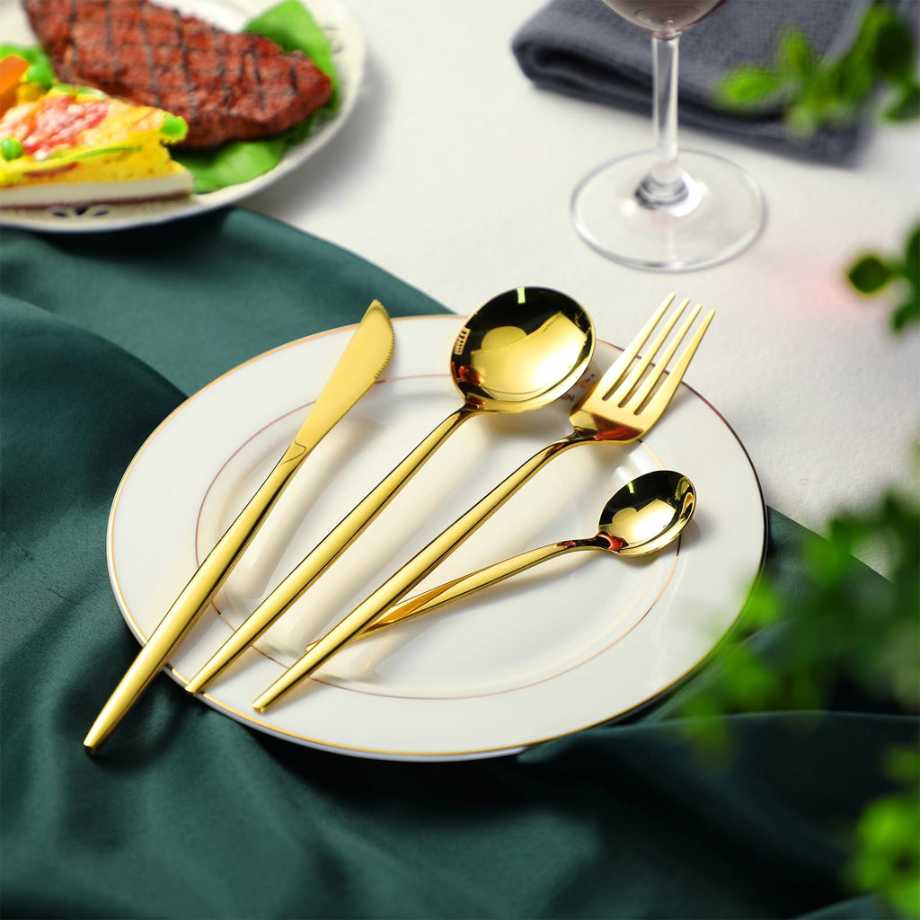 400 Pcs Gold Stainless Steel Silverware Flatware Set for 100 Guest