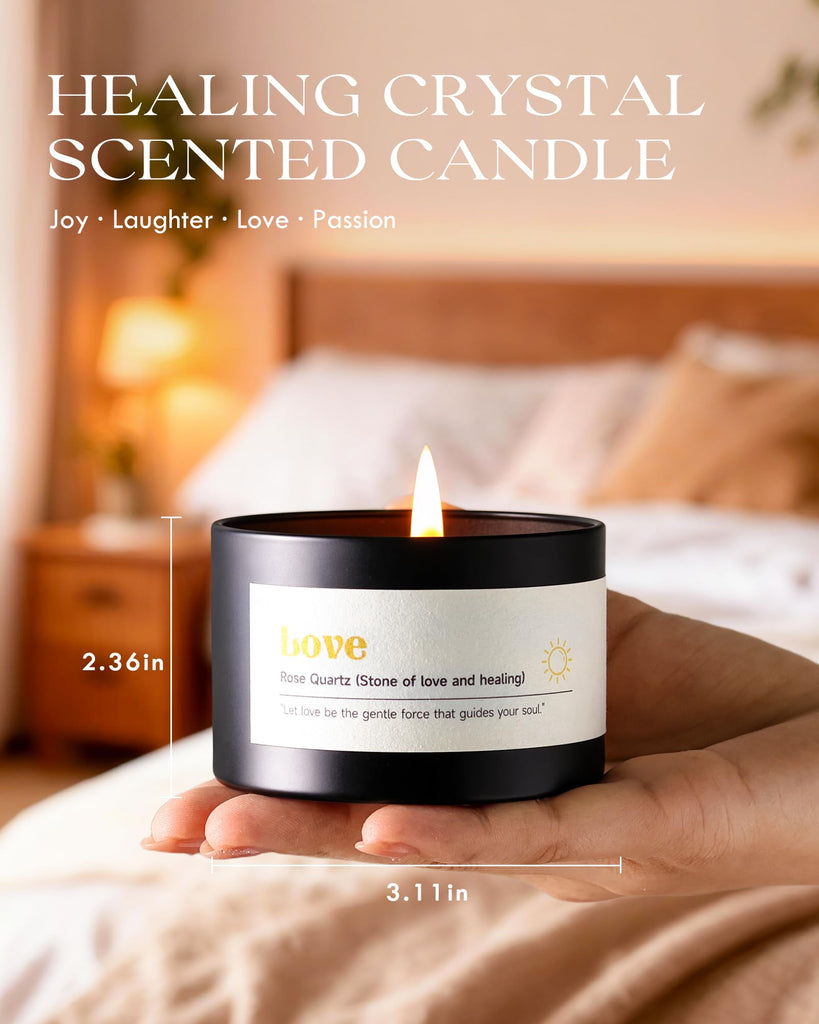 Crystal Energy Candles Set for Women - Soy Candle Scented
