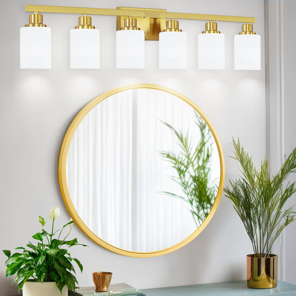6 Light Gold Bathroom Vanity Light Bathroom Light Fixture 36.8in