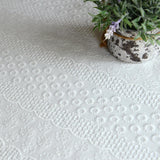 French White Cotton Tablecloth Ruffled Lace Embroidered Fabric Tablecloths Rustic Rectangular Washab