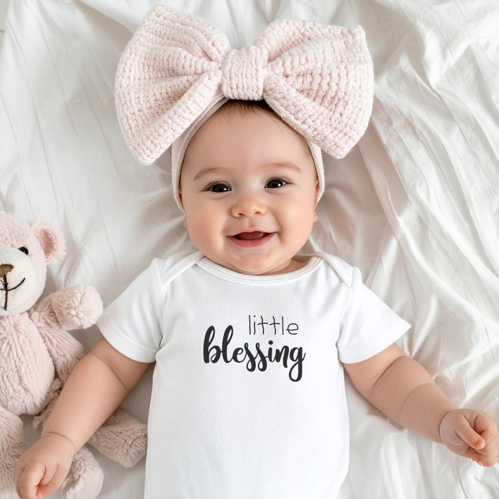 Organic Cotton Baby Onesie "Little Blessing" Infant Bodysuit, Soft Breathable Newborn Outfit, Unisex Baby Clothes