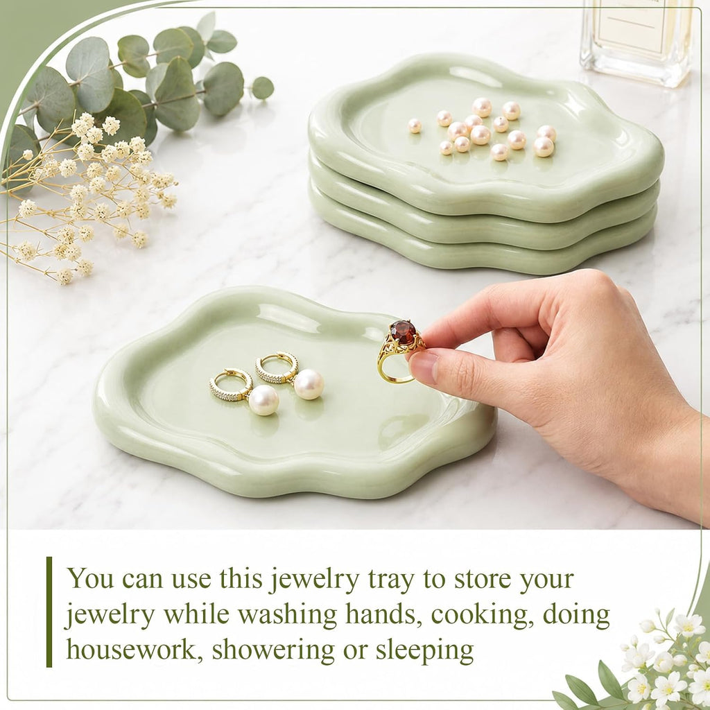 Ceramic Jewelry Tray, Trinket Dish, Small Jewelry Dish - Set of 4