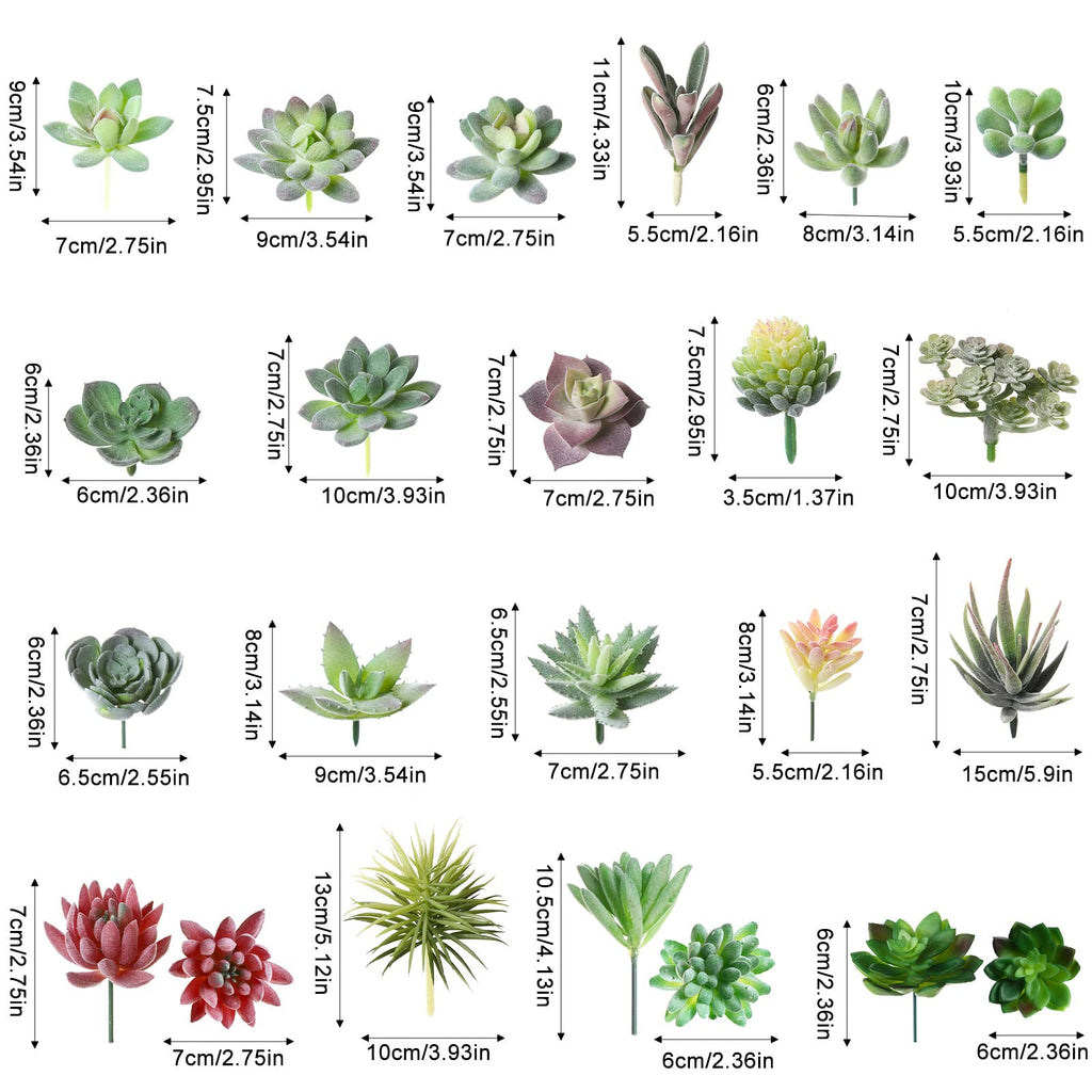 40 Pcs Artificial Faux Mini Succulent Plants, Fresh