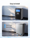 Commercial Ice Maker Machine, 80 lbs/24h with 12Lbs Storage, 32 Cubes per Cycle, Stainless Steel Freestanding &