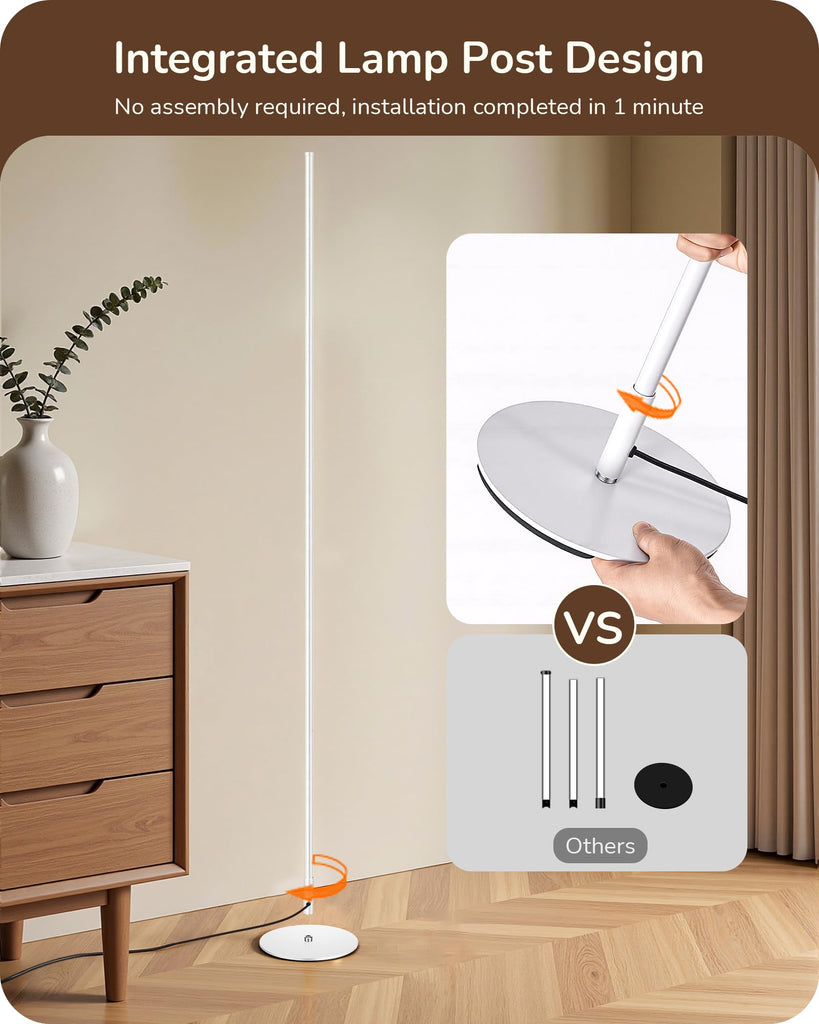 2 Pack 57.5" Floor Lamps with Remote, Stepless Dimmable & 7 CCT