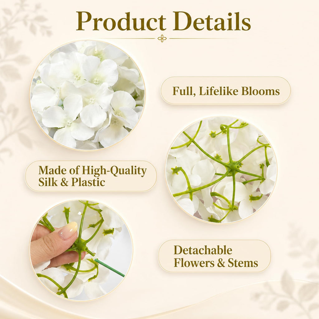 White Artificial Bulk, 65Pcs Silk