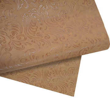 Tooled Faux Leather Western Cowboy, 54"x72" Floral Embossed Vinyl, Craft DIY and Upholstery Textured PU Pleather