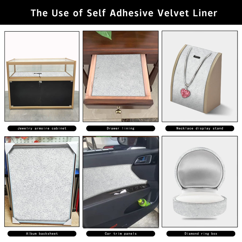Self Adhesive Felt Velvet Fabric Liner Velvet Drawer Liner for Jewelry Drawer Craft Felt Fabric Sheet Art & Craft