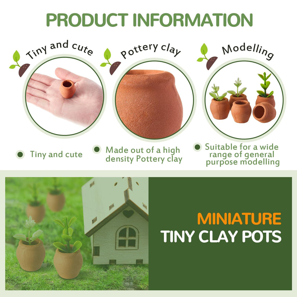 60 Pcs Mini Terracotta Clay Pots for Succulent Cactus Crafts
