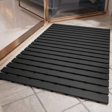 Shower-Mat Non Slip, Heavy Duty Bathtub-Mat Curlable Quick Drain Sturdy Bath Tub Mat Without Suction Cups for Indoor