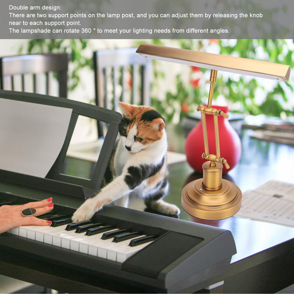 Piano Light, 12W LED Piano Lamp with Touch Control, 3000K-6000K Color Temperature, Eye-Friendly Music Light for Grand