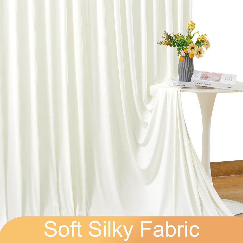 10x10 Ivory Backdrop Curtain for Wedding Parties Wrinkle Free Ivory Photo Curtains Backdrop Drapes Fabric Decoration