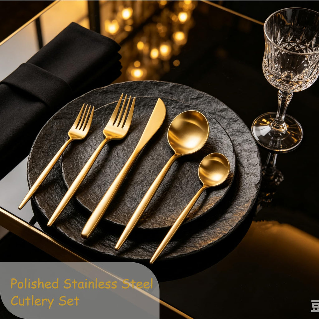 Gold Silverware Set 100-Piece - Premium Stainless Steel Flatware Set for 20, Luxury Gold Cutlery Set with Spoons