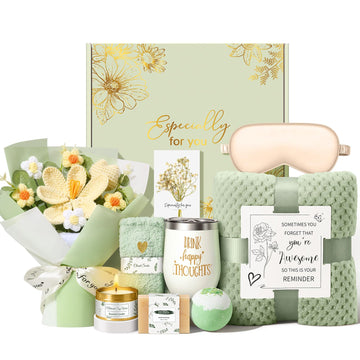 Birthday Gifts for Women, Gift Baskets for Women Self Care Spa Set, Get Well Care Package Inspirational Relaxation