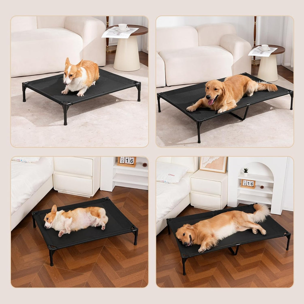 XL Elevated Dog Bed for Large Dogs, Extra Raised Dog Cot Beds, Heavy Duty Pet Cots with Durable Supportive Teslin