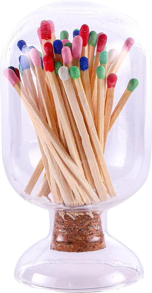 Clear Glass Match Cloche Jar, Fireplace Match Cloche Bottle, Match Striker Holder, match striker jar, Fireplace