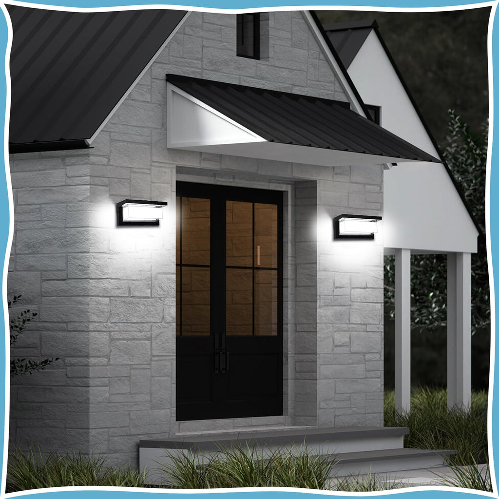 Porch Light Outdoor 6000K, 18W Modern LED Wall Light 6 Pack