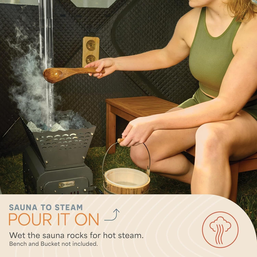 Lifepro ZenZone Outdoor Sauna Tent - Portable Wood Burning with Stove