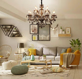 Modern Crystal Chandelier Lighting 12-Light, Smoky Gray Luxury Chandelier Ceiling Light Fixtures Hanging Crystal Light for Dining Room Living Room Bedroom(12 Lights) A110-B0C6185WHG