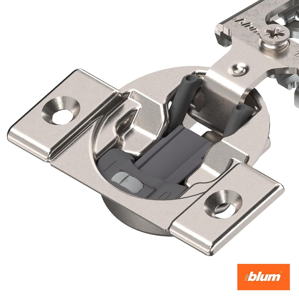 Compact BLUMOTION Hinge (3 Kits), 1/2" Overlay, 105° Opening Angle, Steel, Integrated Soft-Close Hinges for Face Frame