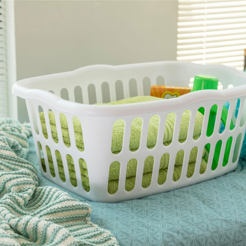 Rectangular Laundry Basket, Plastic Clothes Hamper, 24-Pack