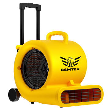 2500-5000 CFM 1HP Air Mover Blower Fan, Floor Blower Dryer, 3 Speeds, 4 Adjustable Angles, Handle Wheelkit, 15Ft Long