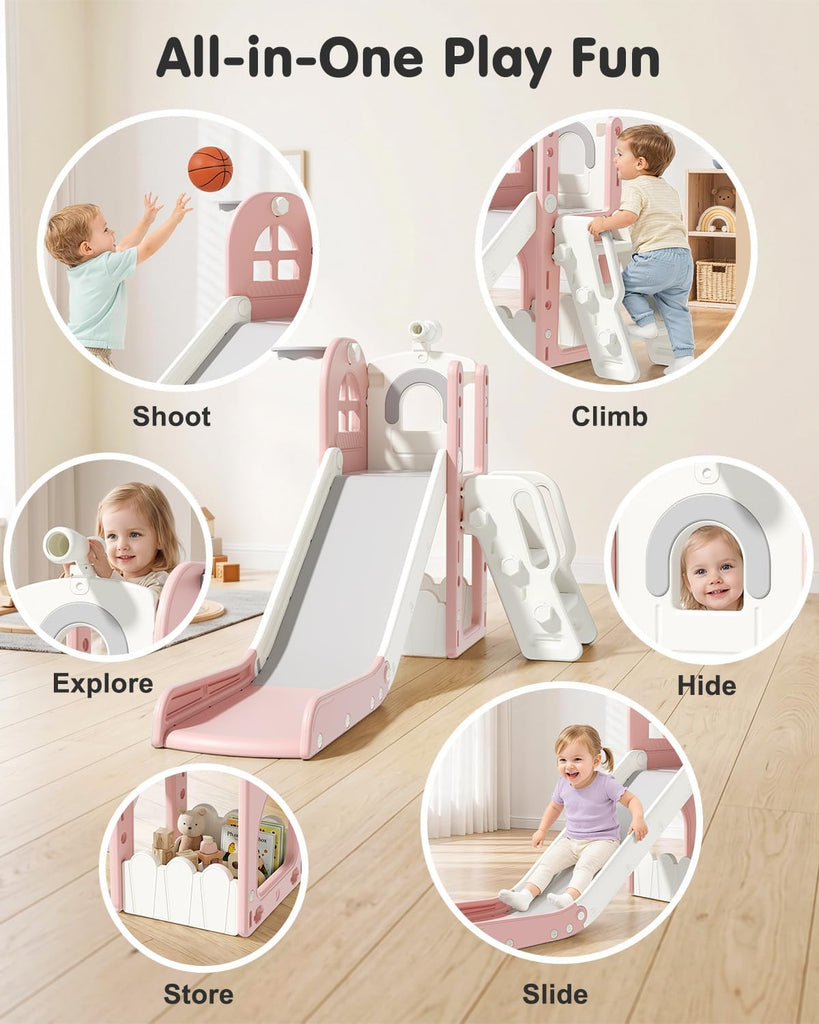 Toddler Slide for Kids 1-3, in-1 Baby Slide Indoor Playground