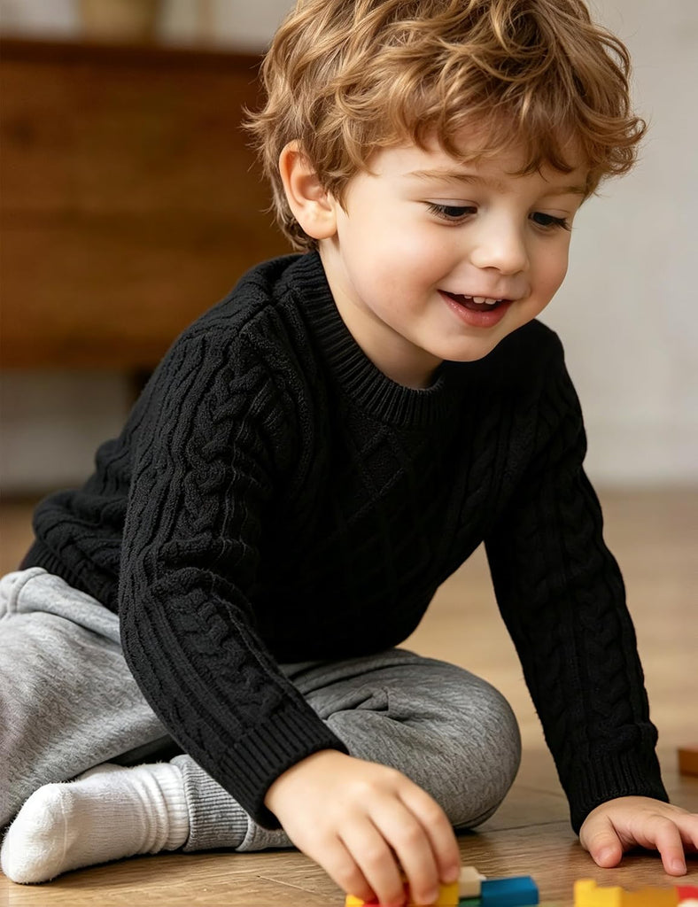 Toddler Boy Sweater Warm Crew Neck Pullover Thick Clothes