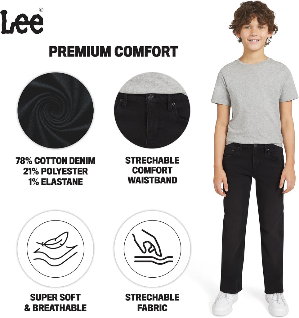 Boys' 5 Pocket Loose Fit Stretch Waist Denim Jeans