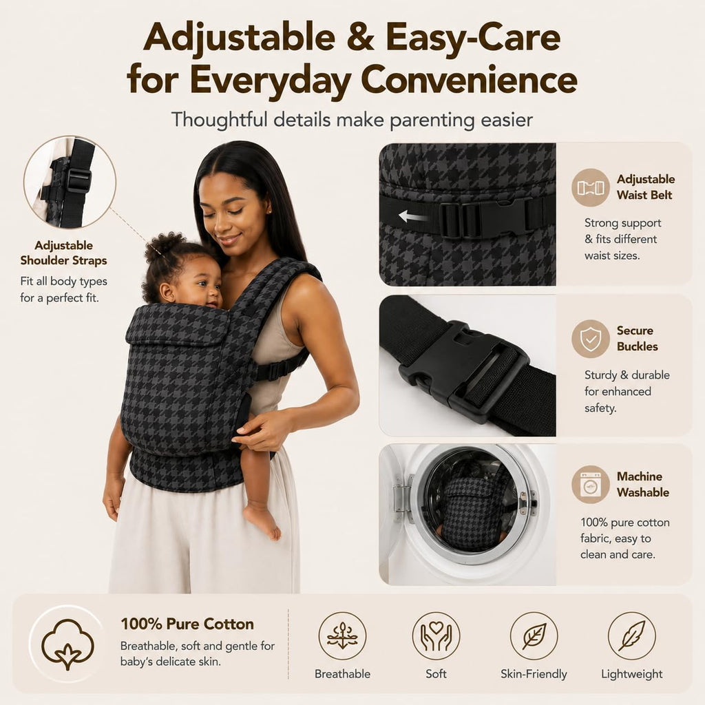 Carrier Newborn to Toddler,Cotton Infant Carrier,7-40lbs Baby Carrier