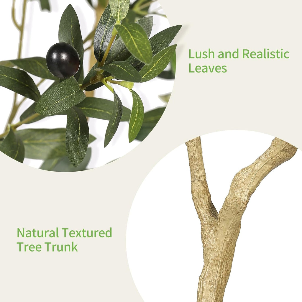 7ft Artificial Olive Tree with Tall Exquisite Planter