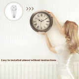 Plumeet Large Metal Wall Clock, 13'' Non Ticking Classic Retro Silent Iron Clocks Decorative Kitchen Living Room