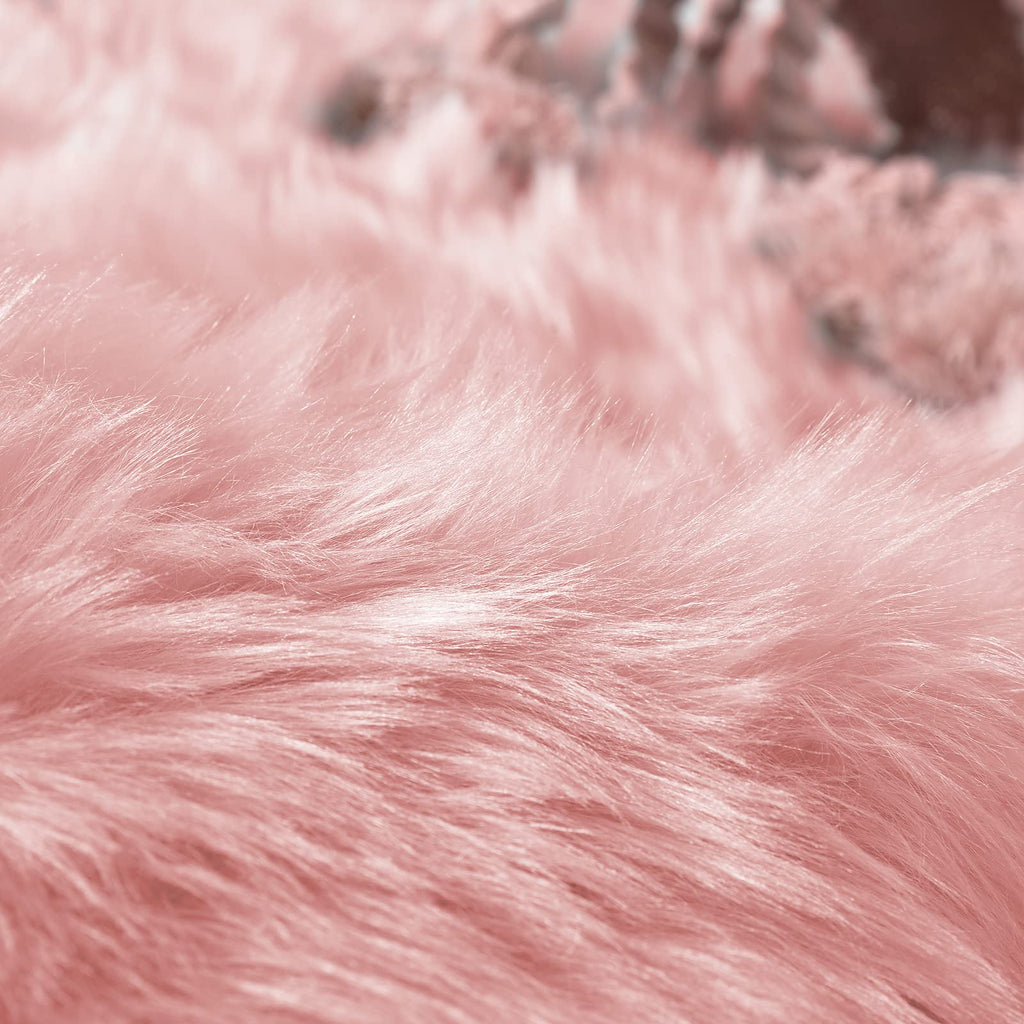 Pink Fur Rug Sheepskin Rug 2x6 Fluffy Runner Rug Dorm Fuzzy Furry Cute Shag Rug Decor Washable Sheepskin