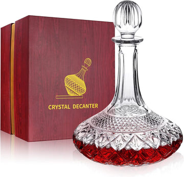 50oz Wine Decanter Crystal Bottle for Wine with Stopper- Top Red Wine Decanter Carafe Bottle with Luxury Box .Elegant