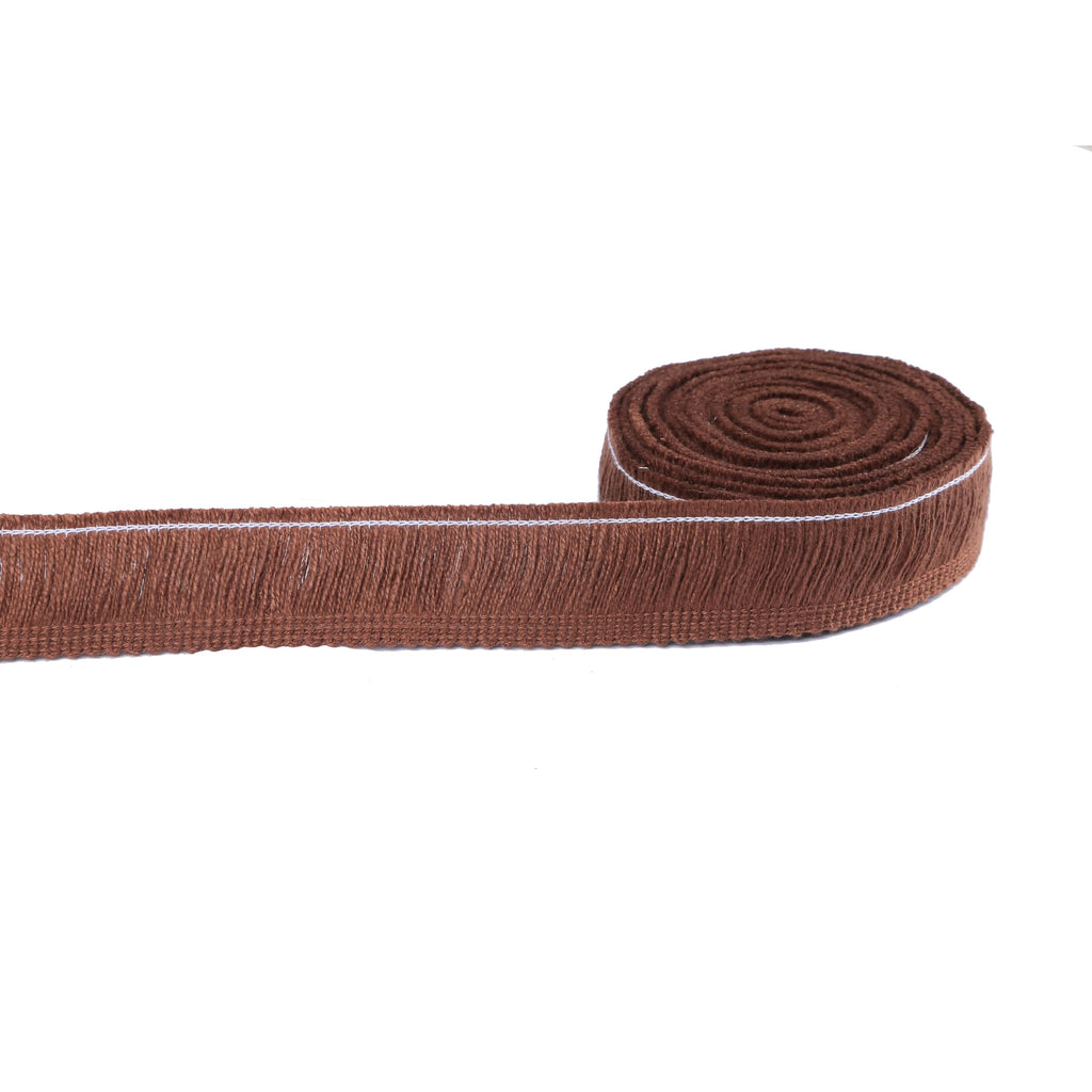 1 Inch Chainette Fringe Fabric Trim Brush Fringe Trim,Coffee - 12M